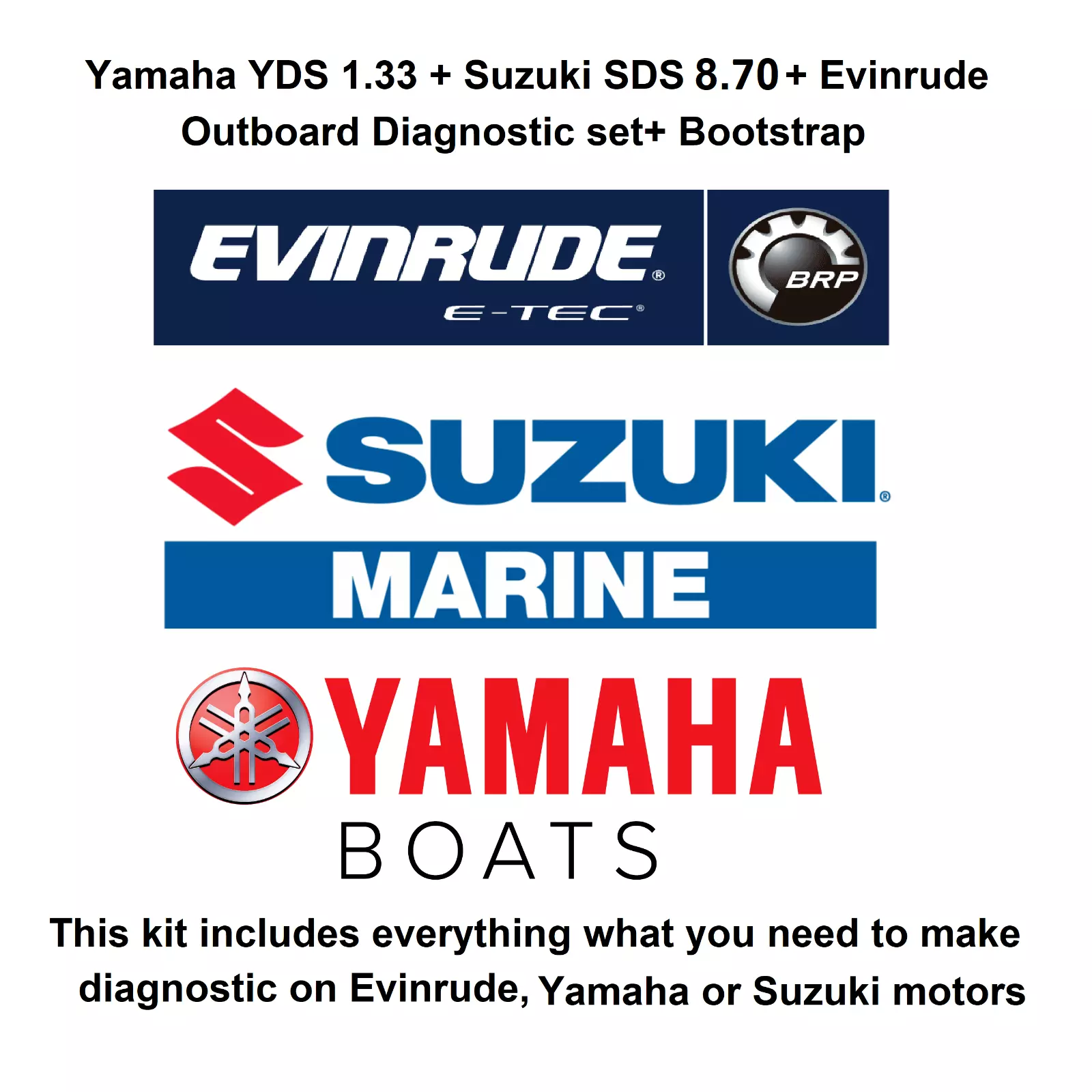 Yamaha + Suzuki SDS 8.70 + Evinrude compete diagnostic set